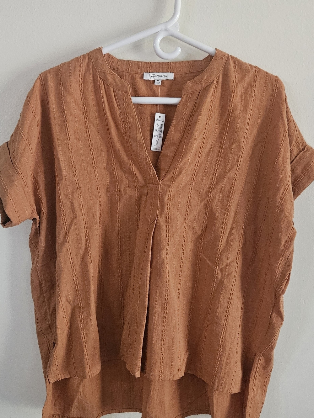 Madewell Orange Textured Split-Neck Oversized Tunic. Fall, Farmers Market